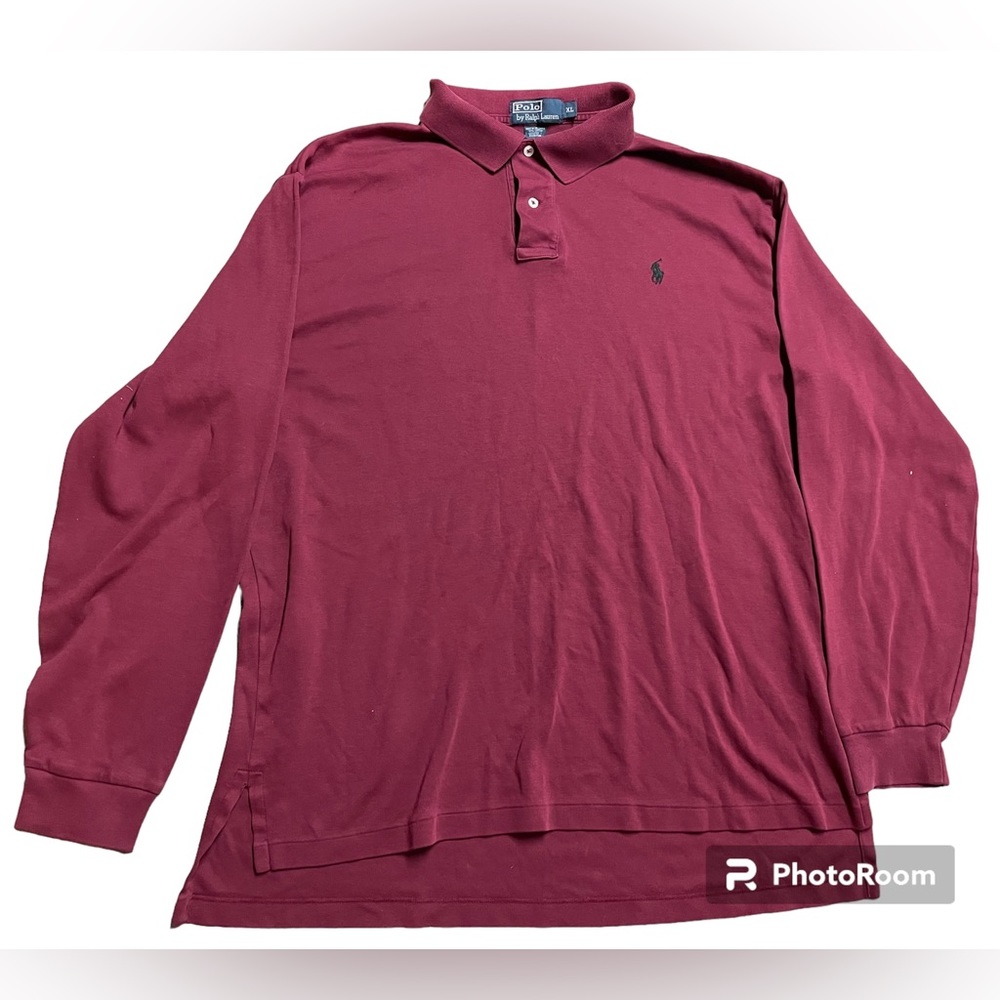 Ralph Lauren Long Sleeved Soft Polo Shirt Men’s Size XL Burgundy/Maroon